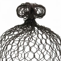 Produkt Metalowy dzwonek ozdobny, pomoc do wspinaczki, kaptur druciany brązowy, patyna H50/41cm Ø30/25cm, zestaw 2 szt.