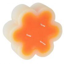 Produkt Świeca trójknotowa biała pomarańczowa w kształcie kwiatka Ø11,5cm W4cm