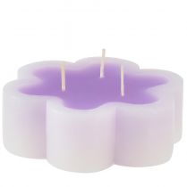 Produkt Świeca trójknotowa jako świeca kwiatowa fioletowo-biała Ø11,5cm W4cm