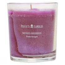 Świeca zapachowa w szkle o letnim zapachu jagód mix fioletowa W8cm
