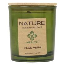 Produkt Świeca zapachowa w szklanej świecy z naturalnego wosku Aloe Vera 85×70mm
