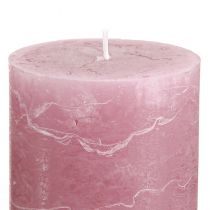 Produkt Świece filarowe w jednolitym kolorze, antyczny róż, 70x100mm, zestaw 4 szt. - Romantyczna dekoracja