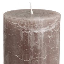 Produkt Jednokolorowe brązowe świece filarowe, 85x120mm, zestaw 2 sztuk, długo palące się, dekoracyjne
