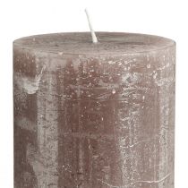 Produkt Duże brązowe świece filarowe, jednolity kolor dymnego brązu, rustykalny design, czas palenia 100 godzin, elegancka dekoracja, zestaw 2 sztuk, 85 x 200 mm