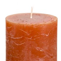 Produkt Świece filarowe w jednolitym kolorze, czerwonobrązowe, 60x100mm, zestaw 4 sztuk, dekoracyjne, romantyczne, rustykalne