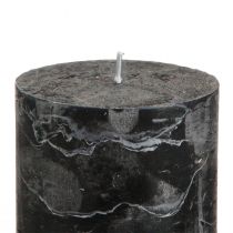 Produkt Czarne, solidne świece filarowe 70×80 mm, zestaw 4 szt. - Eleganckie, dekoracyjne świece na wieńce adwentowe i Halloween