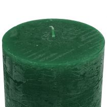 Produkt Świece jednokolorowe ciemnozielone 50x100mm 4 szt