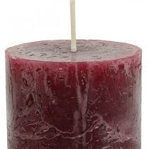 Produkt Świece w jednolitym kolorze Bordowy Rustic Safe Candle 110×60mm 4szt