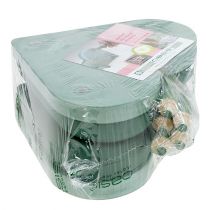 Produkt Serce z pianki kwiatowej z systemem zatrzaskowym materiał zielony 20cm 2 sztuki