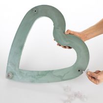 Produkt Kwiatowe piankowe serce otwarte materiał wtykowy zielony 38cm 2 sztuki dekoracji ślubnych