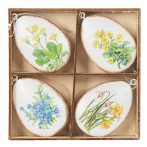 Produkt Pisanki z wiosennymi kwiatami, idealne do wielkanocnych bukietów lub okien, 8cm, 8 szt.