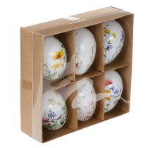 Produkt Pisanki z motywami wiosennymi i kwiatowymi, wysokiej jakości dekoracja wielkanocna, 6 cm, 6 szt.