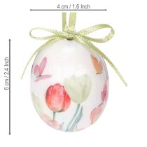 Produkt Ozdoba na pisanki, motyw tulipana, ze wstążką do zawieszenia i dekoracji wiosennej, 6 cm, 12 sztuk
