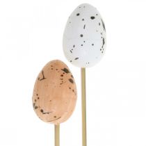 Sztuczne jajka przepiórcze na patyku deco jajko Ozdoba wielkanocna 4cm 18szt