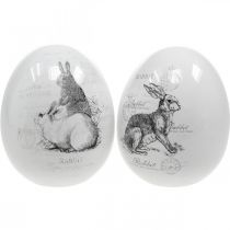 Ceramiczny biały królik jajeczny Ø12,5 cm W16 cm 2 szt.
