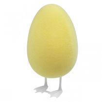 Jajko ozdobne z nogami żółta dekoracja stołu ozdobna figurka jajko wielkanocne wys.25cm