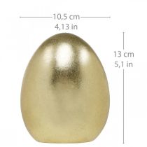 Złote ozdobne jajko, ozdoba na Wielkanoc, ceramiczne jajko wys.13cm Ø10,5cm 2szt