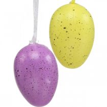 Pisanka do powieszenia plastikowe jajko różne kolory wys. 6 cm 12 sztuk