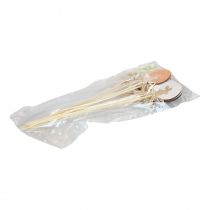 Produkt Zatyczka kwiatowa Dekoracja wielkanocna drewniane jajko z zajączkiem kolorowe 5×7cm 12 szt