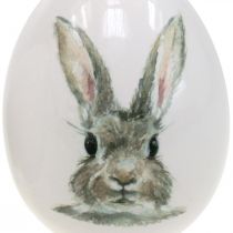 Ozdobny motyw królika stojącego na jajku, dekoracja wielkanocna, królik na jajku Ø8cm W10cm komplet 4 szt