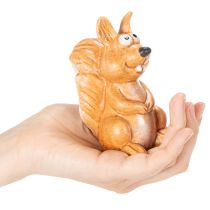 Produkt Figurka siedzącej wiewiórki do dekoracji jesiennej, 10 cm