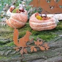 Produkt Słupki ogrodowe wiewiórka na gałęzi patyna metal wys.42cm 3szt