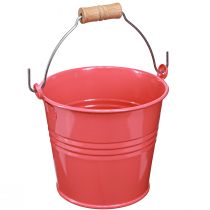 Produkt Wiadro doniczka metalowa różowa z uchwytem 16x17,5x16cm 2szt