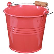 Produkt Metalowe wiaderko do doniczki z uchwytem różowym 20x17,5x16cm 2 szt.