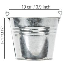 Produkt Wiadro Ø10cm wys.8cm 10 szt. Cynkowe, błyszczące
