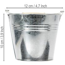 Produkt Wiadro Ø12cm wys.10cm 8 szt. Cynkowe, błyszczące