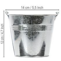 Produkt Wiadro Ø14cm H12cm 6 szt. Cynkowe, błyszczące