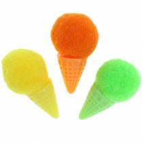 Produkt Lody w waflu sztucznym zielonym, żółtym, pomarańczowym mix 3,5cm 18 szt