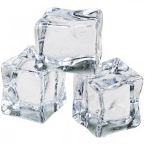Sztuczne kostki lodu dekoracyjne lodowe przezroczyste 2,5×3×2,5cm 12szt