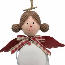 Produkt Figurki świąteczne aniołek i renifer do zawieszenia białe, czerwone Ø4,7cm H20/18cm 2szt.