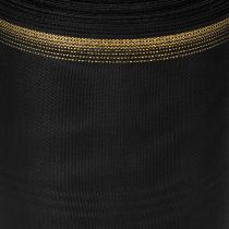 Produkt Elegancka wstążka do wieńców moiré, 175 mm, czarna z perłowym brzegiem i splotem taftowym, dekoracyjna wstążka do florystyki pogrzebowej, wstążka kokardka, 25 m