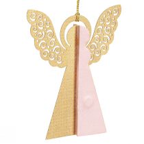 Produkt Aniołki papierowe ozdoby świąteczne morelowo-złote 12 cm zestaw 4 szt.