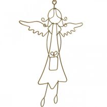 Wisiorek Anioł Świąteczny aniołek druciany figurki złoty 15cm 6szt