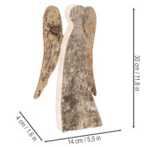 Produkt Figura anioła wykonana z drewna z korą brzozową, 30cm