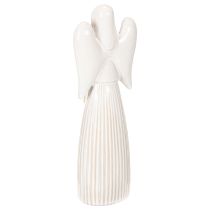 Produkt Figurka anioła z serduszkową dekoracją w kolorze kremowo-białym, 23 cm