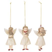 Produkt Dekoracyjne aniołki choinkowe w stylu vintage, na Boże Narodzenie, 10 cm, 3 sztuki