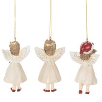 Produkt Dekoracyjne aniołki choinkowe w stylu vintage, na Boże Narodzenie, 10 cm, 3 sztuki