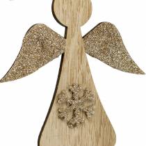 Produkt Zawieszka dekoracyjna drewniana aniołek brokat 10cm 12szt.