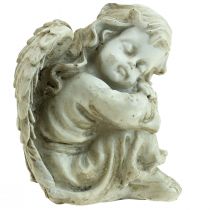 Anioł na grób Kremowy anioł na grób Śpiący anioł 6×5,5×8cm