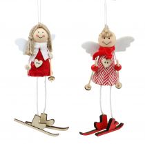 Produkt Anioł jako figura dekoracyjna 15cm czerwony, biały 4 sztuki