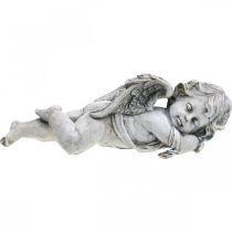 Dekoracja grobu anioł śpiący grób anioł szary polyresin 39×14x13cm