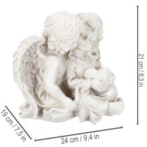 Produkt Anioł Dekoracja Dziecięca Para Aniołów z Sercem Rzeźba 24 cm