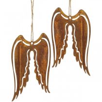 Skrzydła anioła metal deco wieszak patyna dekoracja 19,5cm 3szt