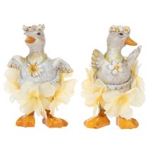 Produkt Dekoracyjna figurka kaczki w kwiecistej sukience, wiosenna, szczegółowy dodatek do letniej dekoracji, 11 cm, 2 sztuki