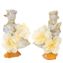 Produkt Dekoracyjna figurka kaczki w kwiecistej sukience, wiosenna, szczegółowy dodatek do letniej dekoracji, 11 cm, 2 sztuki