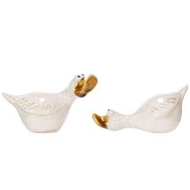 Produkt Ceramiczna figurka dekoracyjna w kształcie kaczki, idealna ozdoba salonu, 13 cm, 2 sztuki